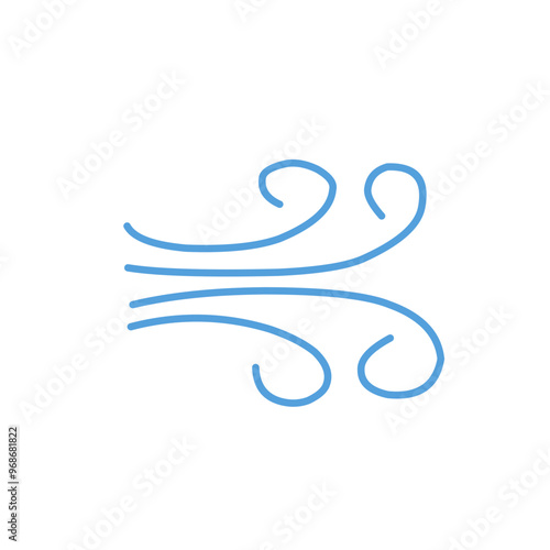 doodle hand drawing wind outline vector