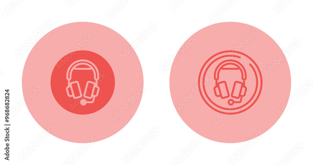 Headphones with Microphone Vector Icon Headphones with Microphone Vector Icon