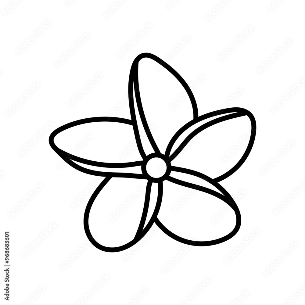 Frangipani Flower Outline Icon, Vector illustration Frangipani Flower Outline Icon, Vector illustration