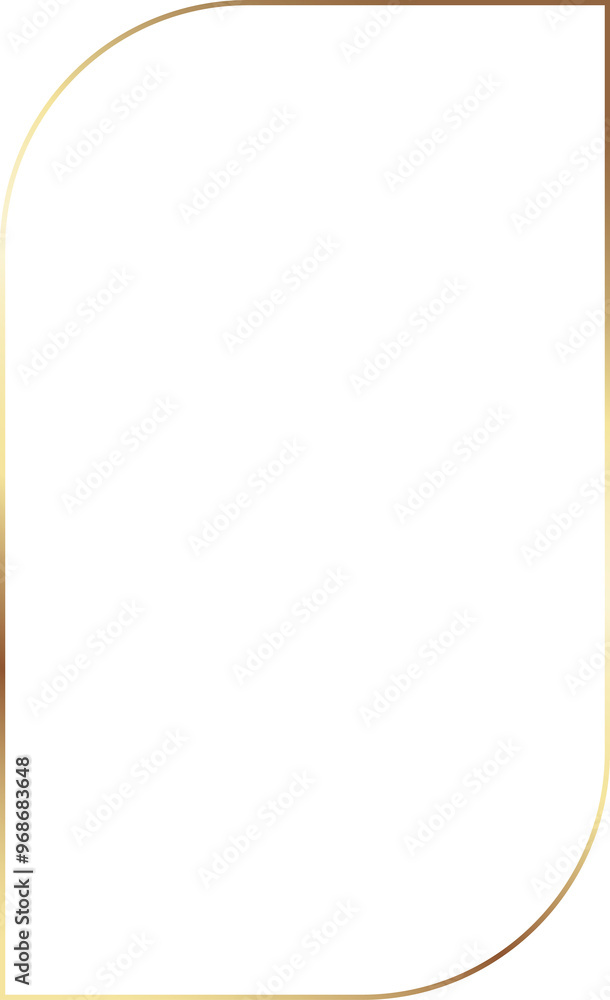 Thin Gold Aesthetic Frame Rounded Corner. Art Deco Border Thin Gold Aesthetic Frame Rounded Corner. Art Deco Border
