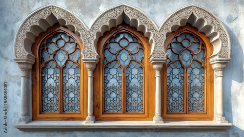 Ornate Arch Windows in Moroccan Architecture