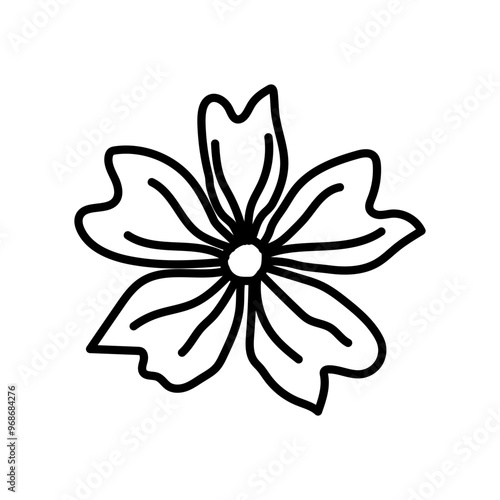 Mallow Flower Outline Icon, Vector illustration