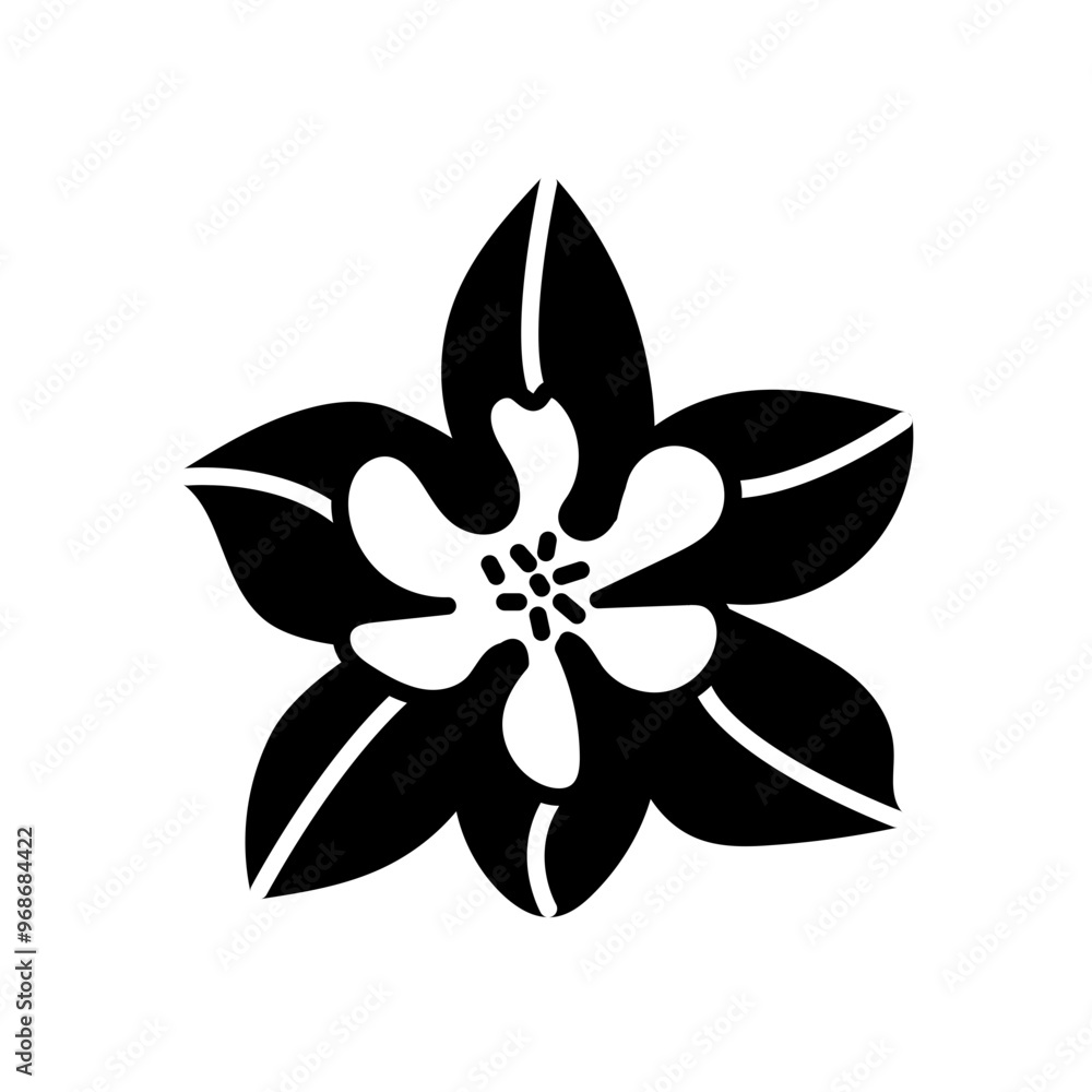 Columbine Glyph Icon, Vector illustration Columbine Glyph Icon, Vector illustration