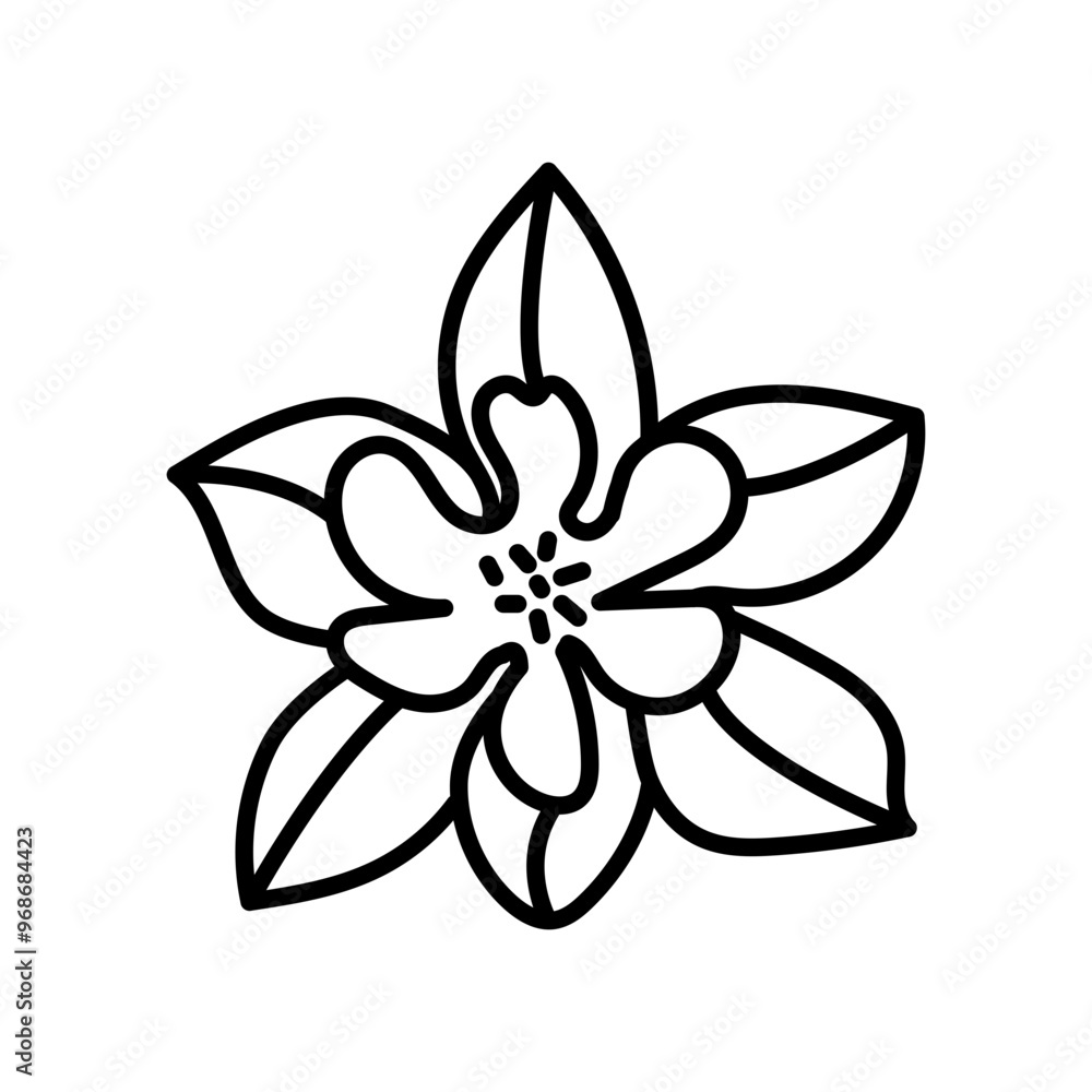 Columbine Outline Icon, Vector illustration Columbine Outline Icon, Vector illustration