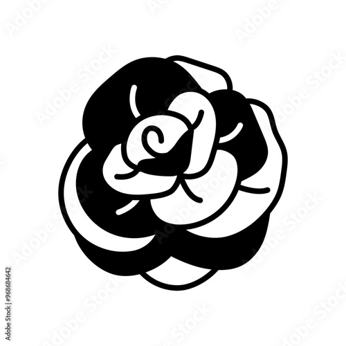Begonia Button Glyph Icon, Vector illustration