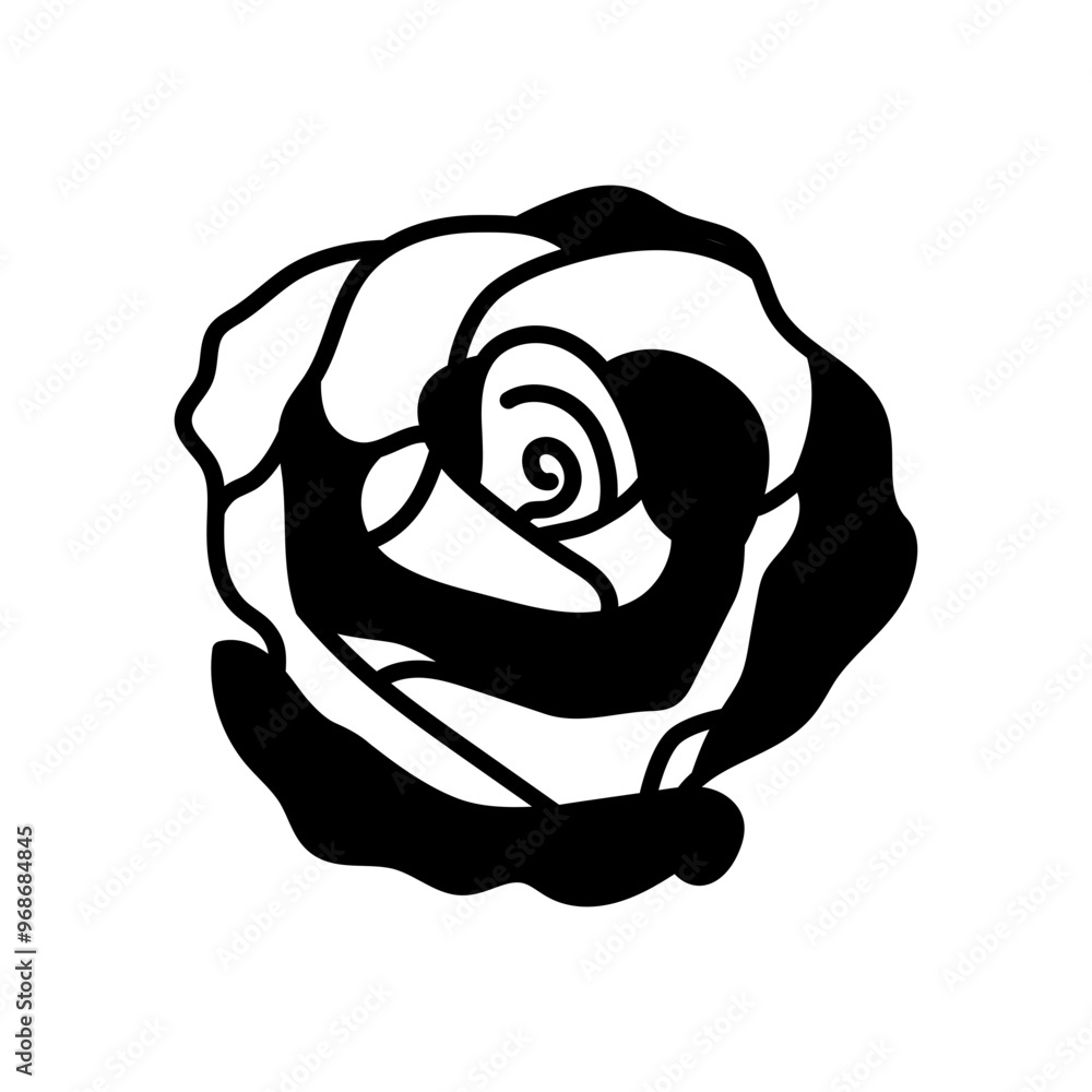 Pink Rose Glyph Icon, Vector illustration Pink Rose Glyph Icon, Vector illustration
