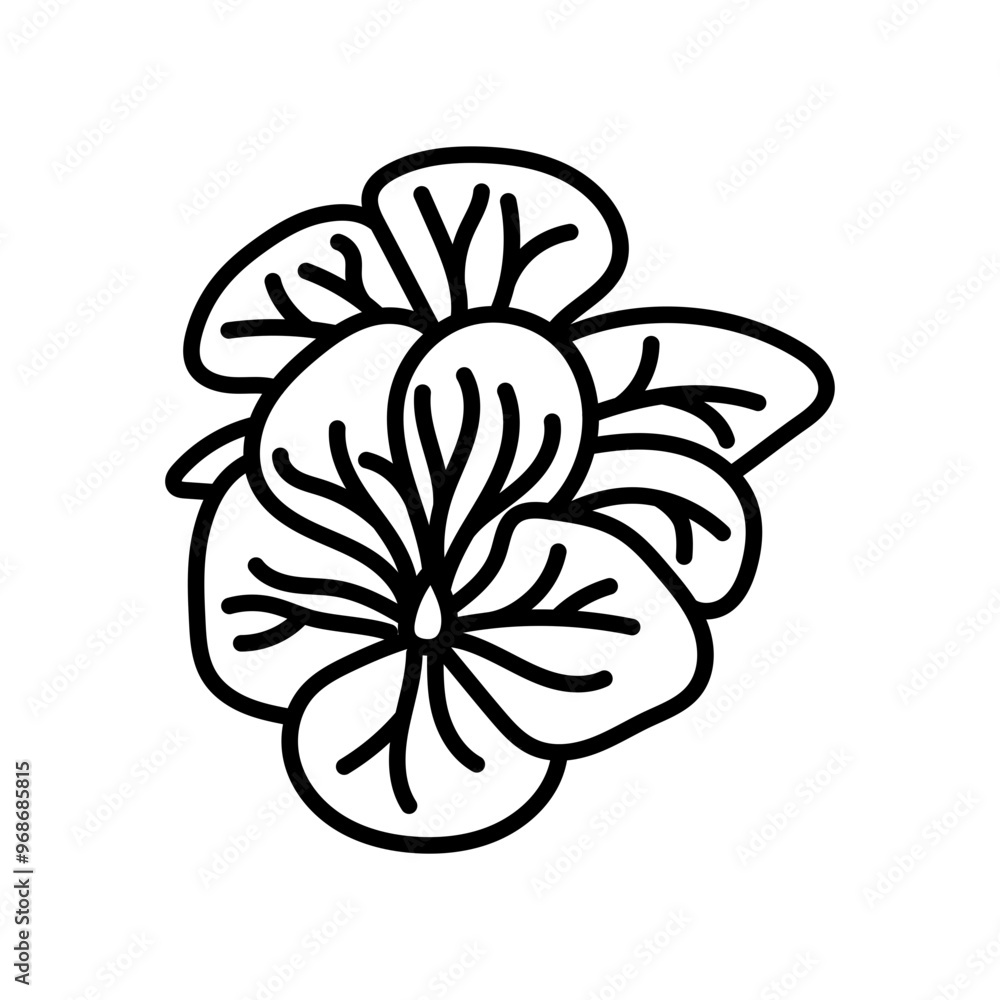 White Geranium Outline Icon, Vector illustration White Geranium Outline Icon, Vector illustration