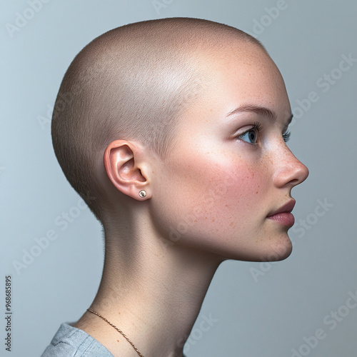 Photo of a Woman with Alopecia, Bald Woman