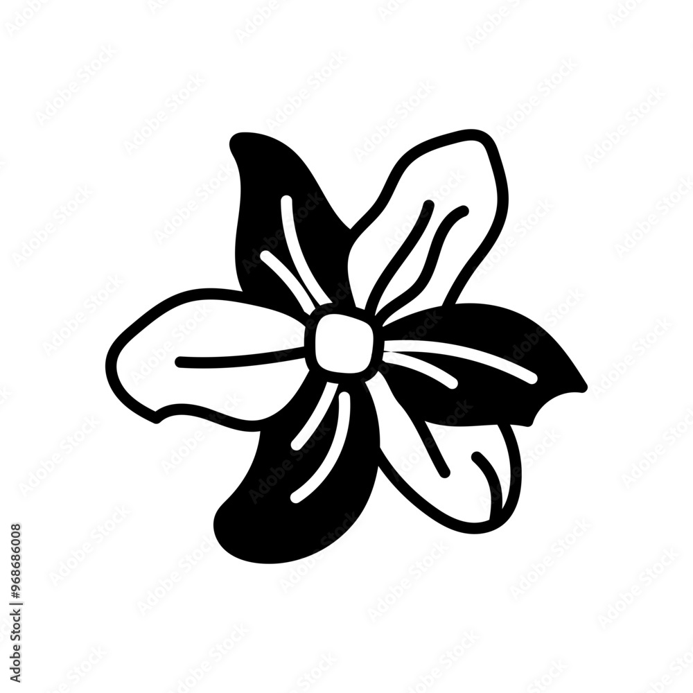 Blooming Winter Jasmine Glyph Icon, Vector illustration Blooming Winter Jasmine Glyph Icon, Vector illustration