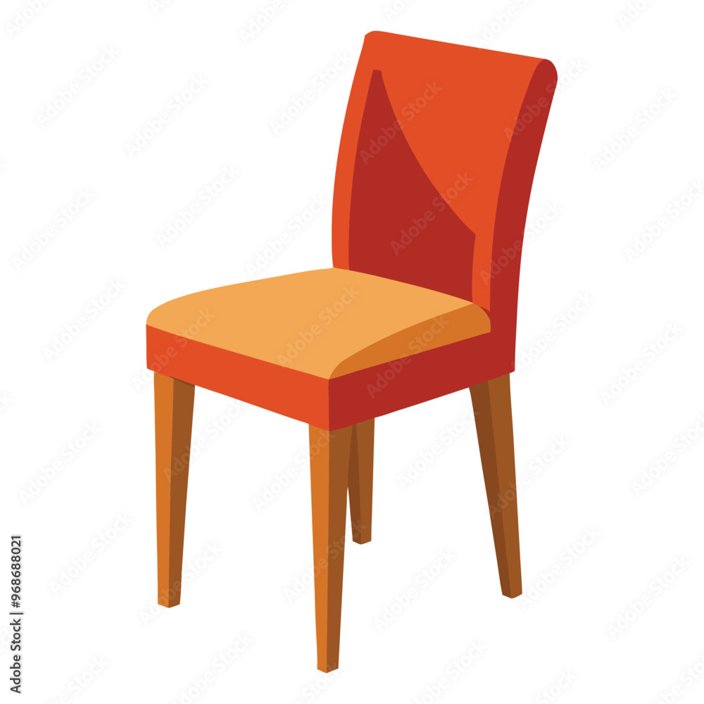 Illustration of dining chair isolated on white Illustration of dining chair isolated on white