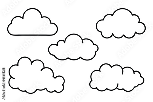 Set of 5pes different type of Cloud 