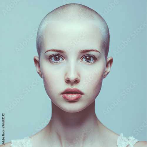 Photo of a Woman with Alopecia, Bald Woman