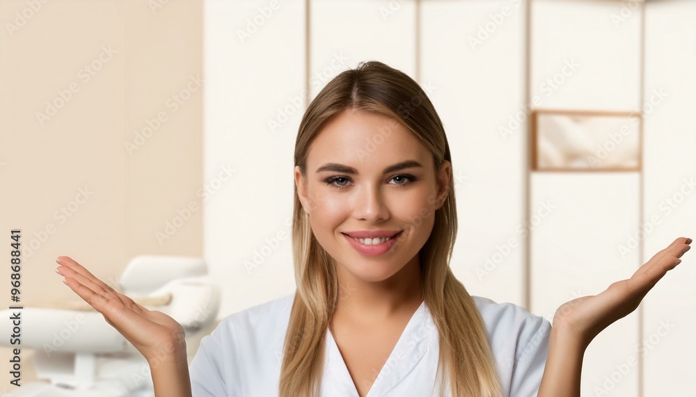 エステティシャンの若い女性 エステティシャンの若い女性
