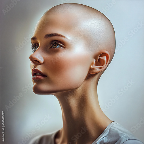 Photo of a Woman with Alopecia, Bald Woman