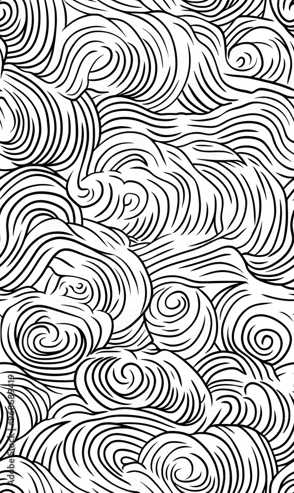 Chinese-inspired doodle tile seamless patterns in an illustrator graphic style Chinese-inspired doodle tile seamless patterns in an illustrator graphic style