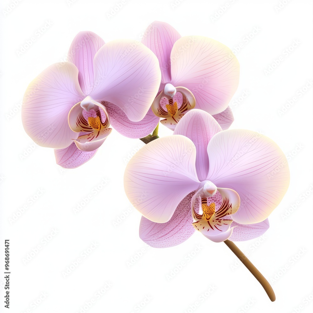 rosy beautiful orchid isolated on white background rosy beautiful orchid isolated on white background