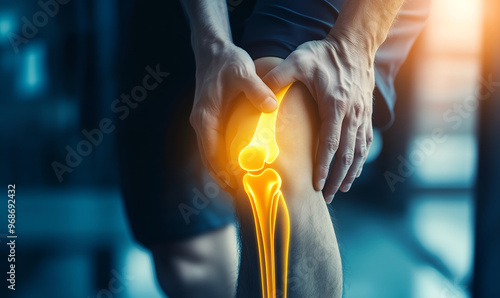 A man holding his knee due to knee pain
