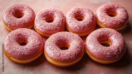 Pink Glazed Donuts with Sprinkles