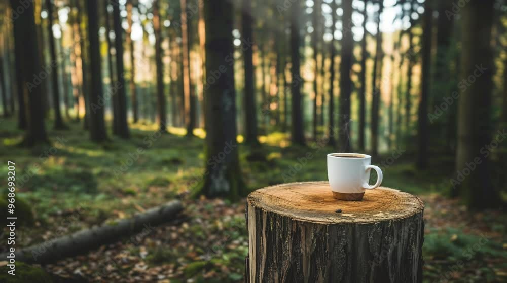 A steaming cup of coffee placed on a wooden stump in a peaceful forest on a crisp morning, surrounded by nature
Seamless looping 4k time-lapse virtual video animation Generated AI A steaming cup of coffee placed on a wooden stump in a peaceful forest on a crisp morning, surrounded by nature
Seamless looping 4k time-lapse virtual video animation Generated AI