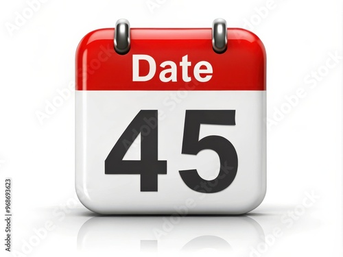 Calendar Icon Showing Number Forty-Five