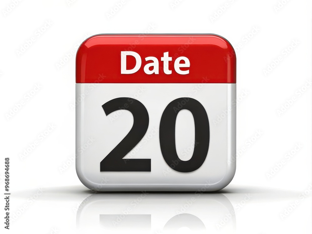 Calendar Icon Displaying Number Twenty Calendar Icon Displaying Number Twenty