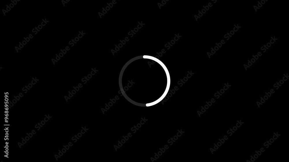 loading progress circles 10 progress bar 0 to 100 circle progress bar on black background animation. loading progress circles 10 progress bar 0 to 100 circle progress bar on black background animation.