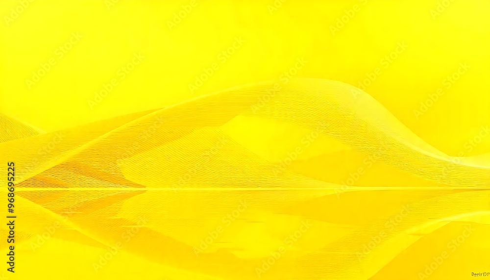 Fototapeta premium Vibrant flowing yellow satin fabric curve background. 