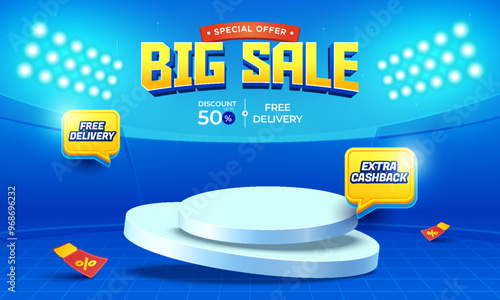 Discount sale promotion event banner template and social media post