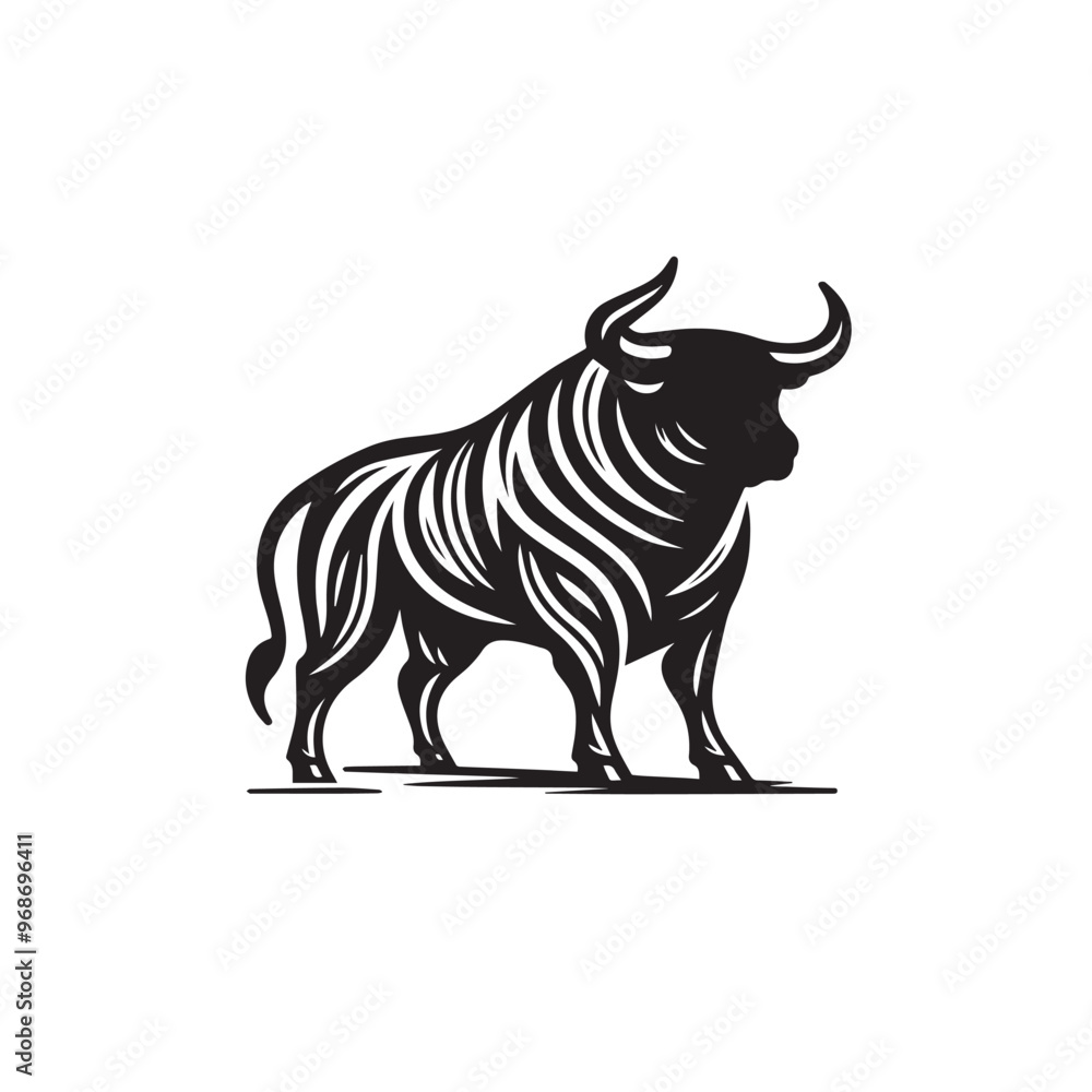 Cow silhouette. cow logo, icon black and white. Cow vector design. Bull, dairy cow