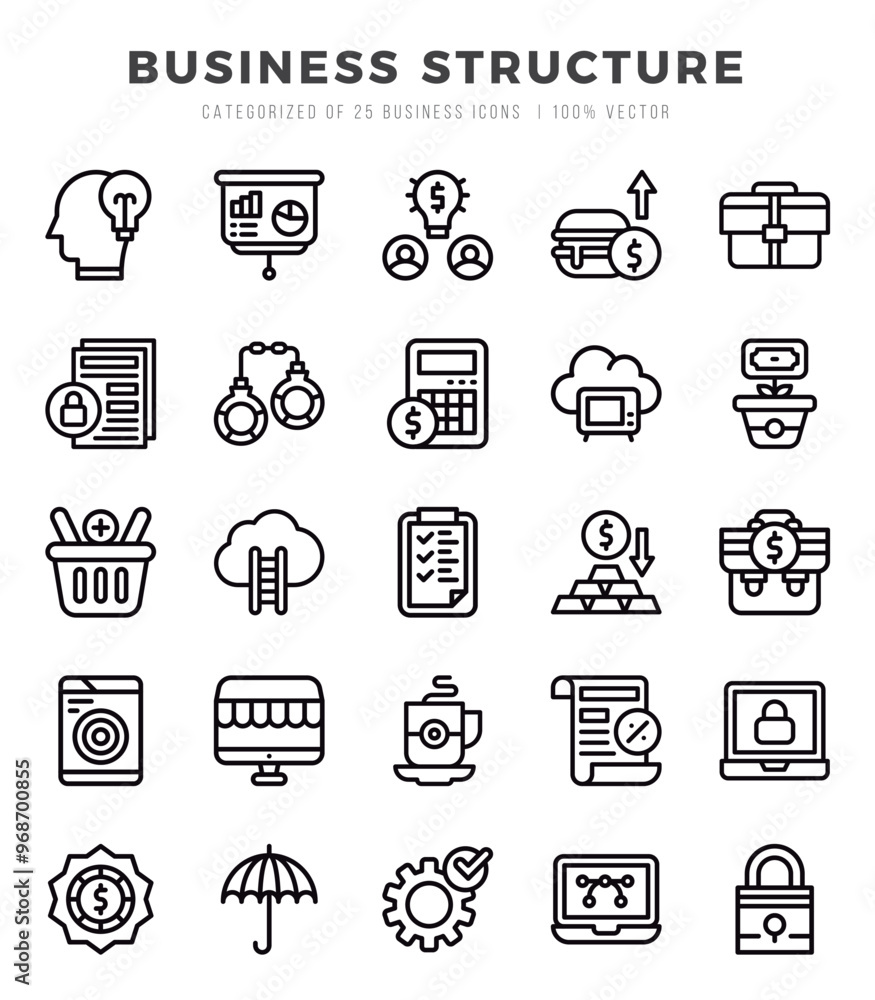 Business Structure icons set. Vector illustration. Business Structure icons set. Vector illustration.