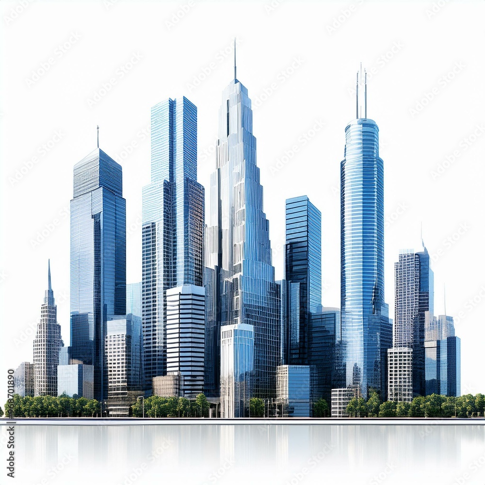Fototapeta premium Modern Architecture: 3D Render of a Dynamic Urban Landscape
