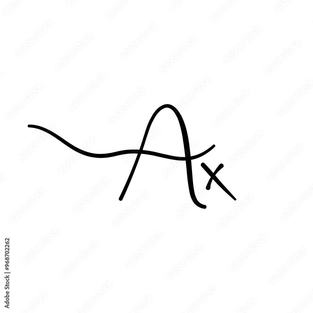 A hand-drawn signature logo design template A hand-drawn signature logo design template