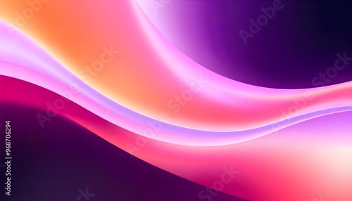 Abstract colorful background with smooth curved lines and gradient swirling, iridescent liquid with hues of purple