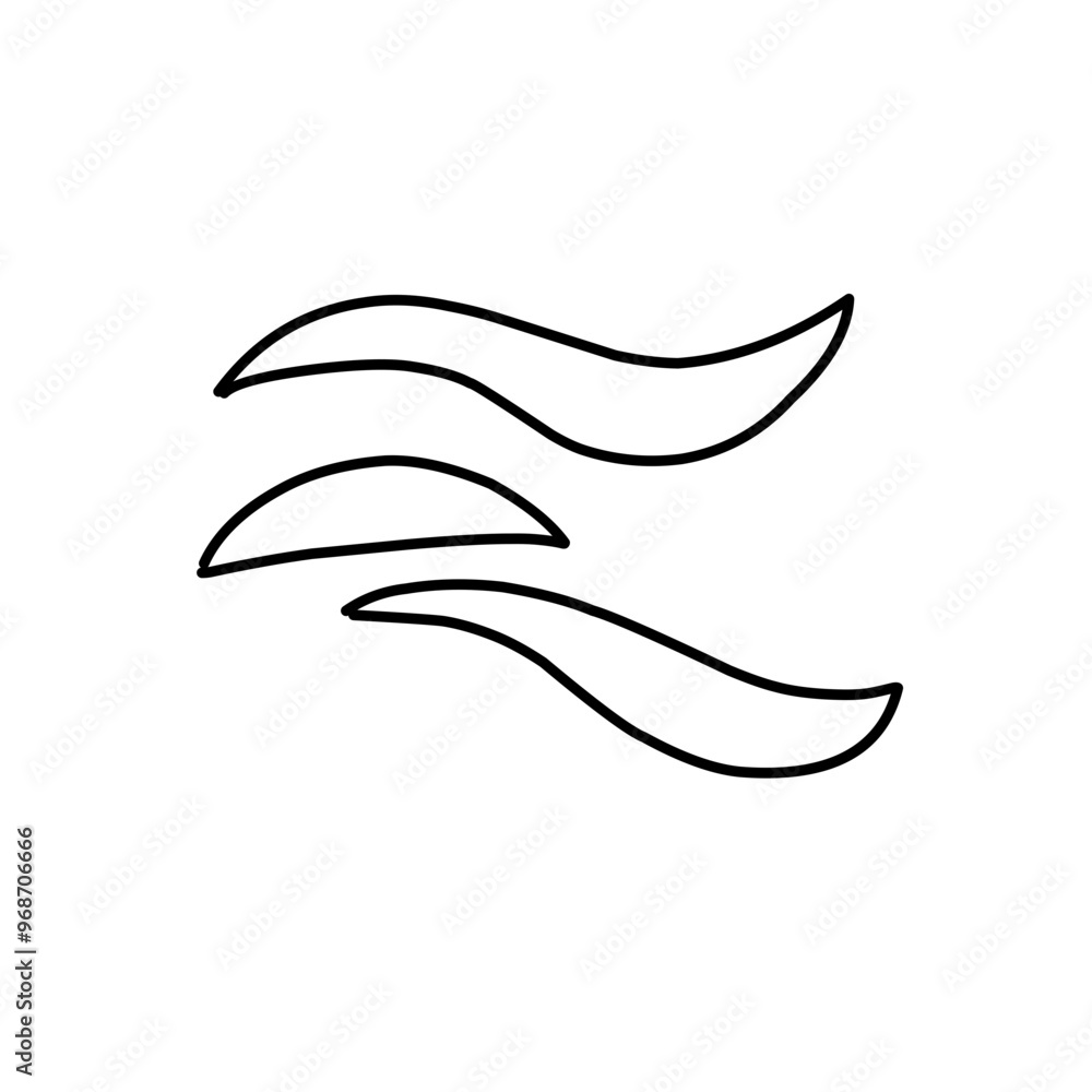 Blowing wind line icon Blowing wind line icon