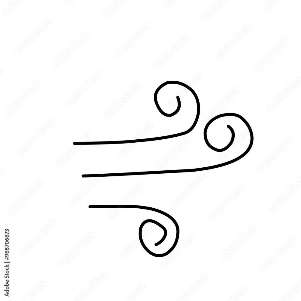 Blowing wind line icon Blowing wind line icon