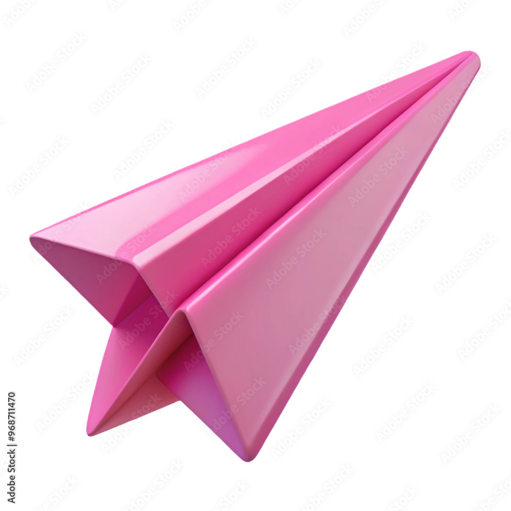 pink paper airplane 3d cartoon style illustration pink paper airplane 3d cartoon style illustration