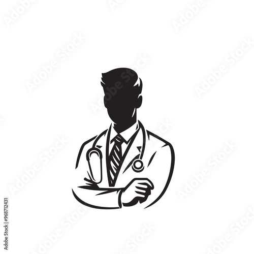 Doctor silhouette. Male and Female doctor vector design. Doctor logo, icon.