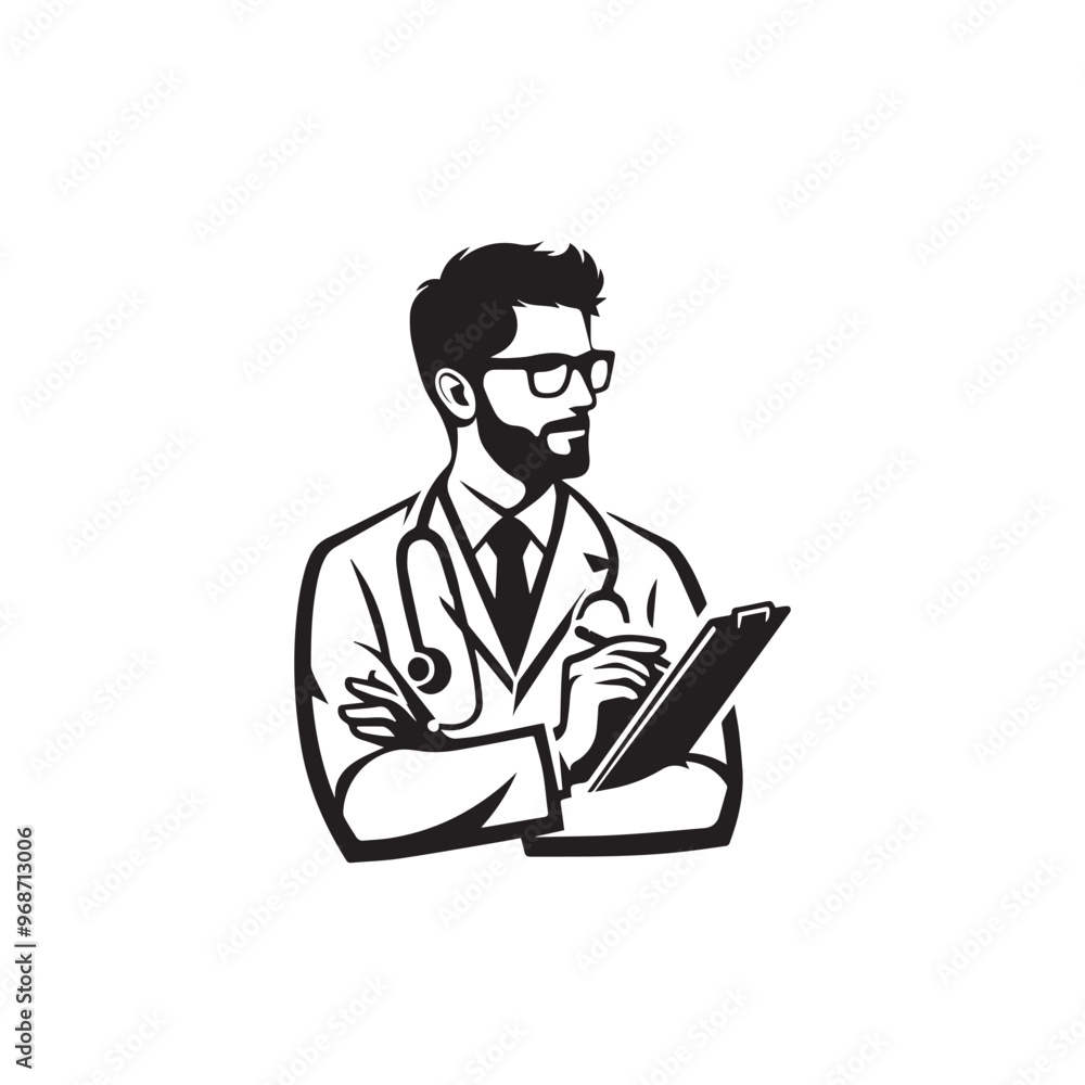 Doctor silhouette. Male and Female doctor vector design. Doctor logo, icon. Doctor silhouette. Male and Female doctor vector design. Doctor logo, icon.
