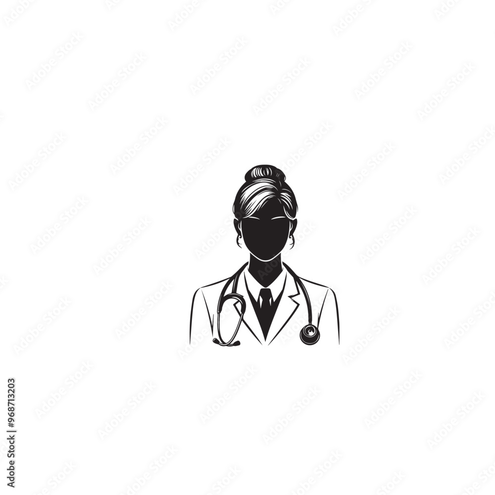 Fototapeta premium Doctor silhouette. Male and Female doctor vector design. Doctor logo, icon.