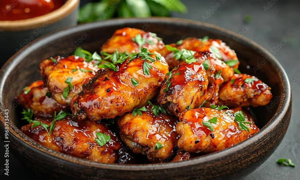 Glazed Chicken Wings in a Bowl Glazed Chicken Wings in a Bowl