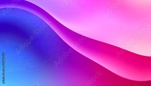 Abstract background with smooth curved lines and gradient swirling, iridescent liquid with hues of purple