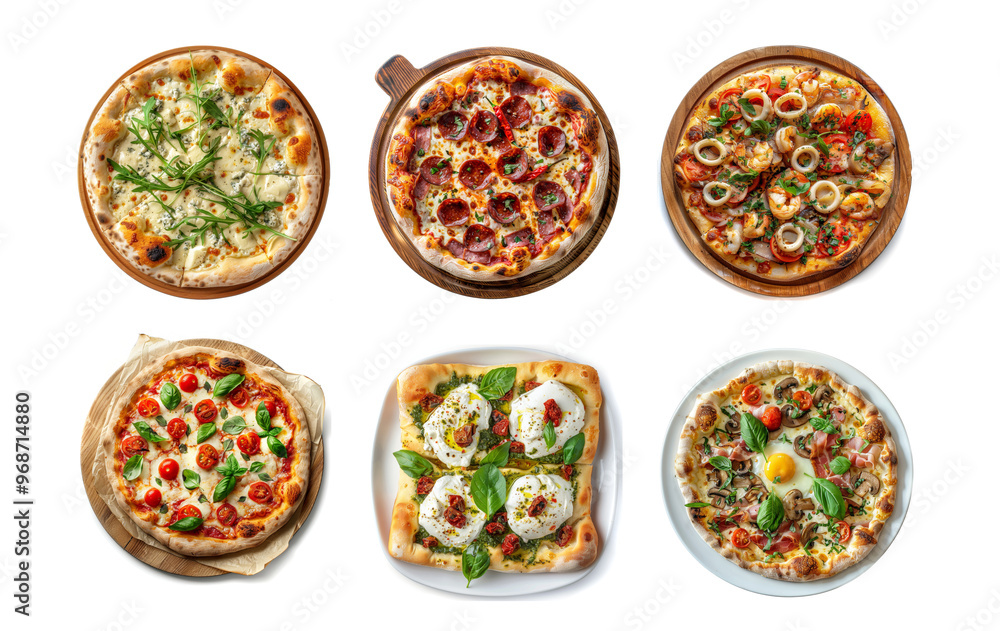 Seafood Pizza, Pizza Ai Frutti Di Mare with Squid Rings, Mussels and Shrimps with Tomato Sauce Seafood Pizza, Pizza Ai Frutti Di Mare with Squid Rings, Mussels and Shrimps with Tomato Sauce
