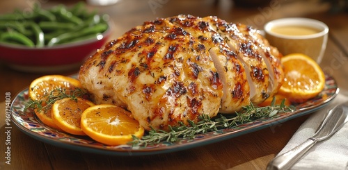 Festive Christmas Turkey: Stuffed with Rice and Vegetables photo