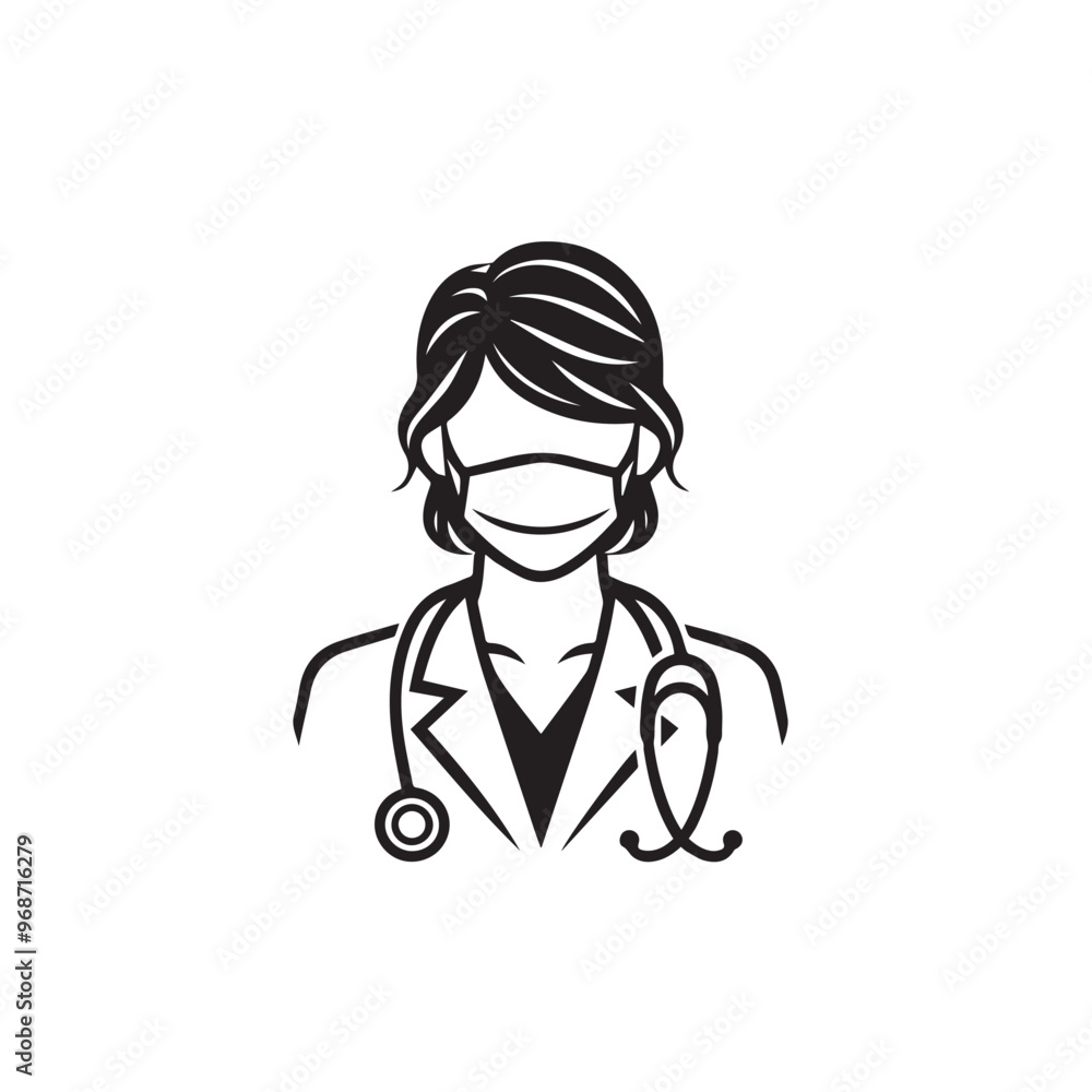 Doctor silhouette. Male and Female doctor vector design. Doctor logo, icon. Doctor silhouette. Male and Female doctor vector design. Doctor logo, icon.