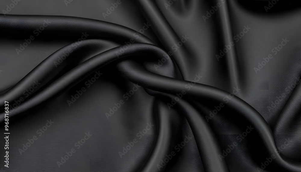 Obraz premium Abstract background luxury black cloth or liquid wave deep black background and subtle shadows.
