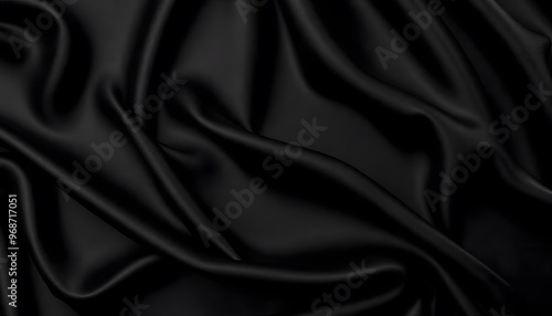 Abstract background luxury black cloth or liquid wave deep black background and subtle shadows.