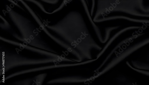 Abstract background luxury black cloth or liquid wave deep black background and subtle shadows.