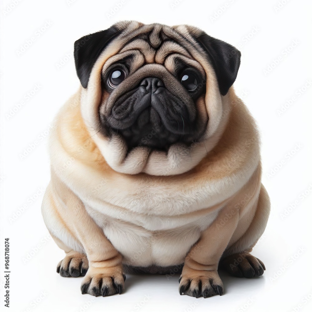 Obraz premium pug puppy with a cup