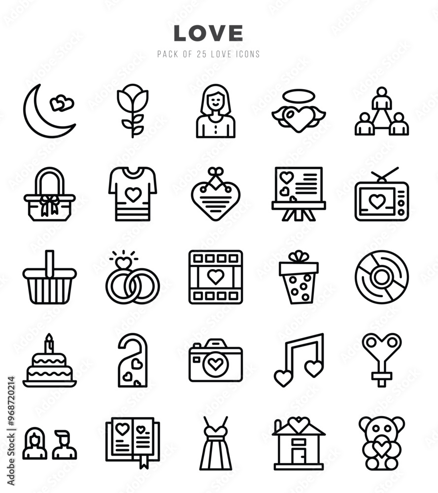 Love Icons bundle. Lineal style Icons. Vector illustration. Love Icons bundle. Lineal style Icons. Vector illustration.
