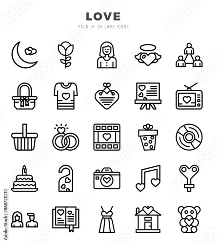 Love Icons bundle. Lineal style Icons. Vector illustration.